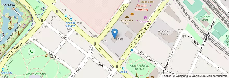 Mapa de ubicacion de Torre Cavia, Palermo en Argentine, Ciudad Autónoma De Buenos Aires, Buenos Aires, Comuna 14.
