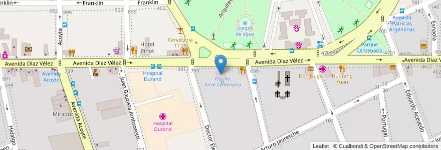 Mapa de ubicacion de Torre Centenario, Caballito en Arjantin, Ciudad Autónoma De Buenos Aires, Buenos Aires, Comuna 6.