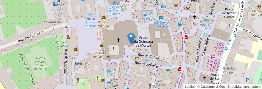 Mapa de ubicacion de Torre da Berenguela en Sepanyol, Galicia / Galiza, A Coruña, Santiago, Santiago De Compostela.