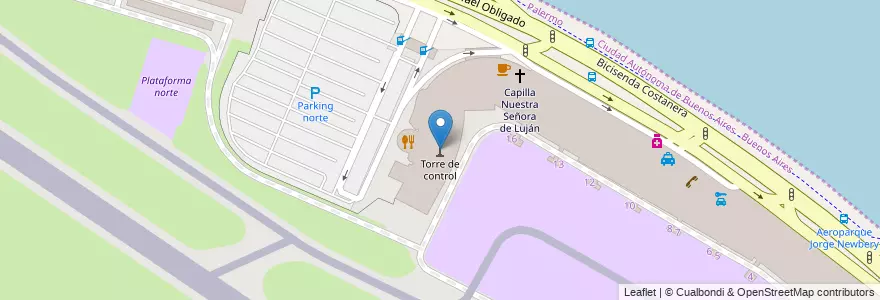 Mapa de ubicacion de Torre de control, Palermo en 阿根廷, Ciudad Autónoma De Buenos Aires, 布宜诺斯艾利斯.