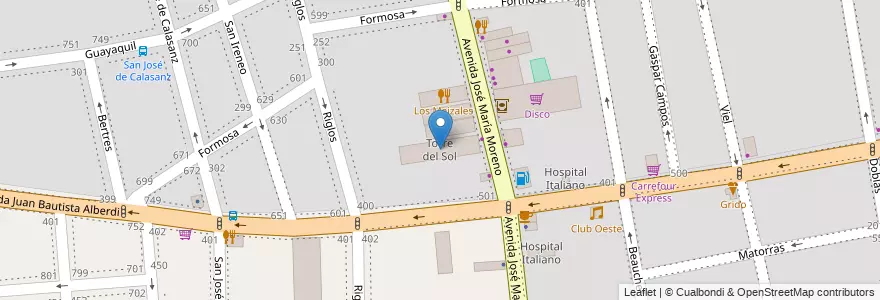 Mapa de ubicacion de Torre del Sol, Caballito en آرژانتین, Ciudad Autónoma De Buenos Aires, Buenos Aires, Comuna 6.