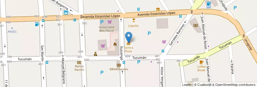 Mapa de ubicacion de Torre e Pizza en 阿根廷, 布宜诺斯艾利斯省, Partido Del Pilar, Pilar.