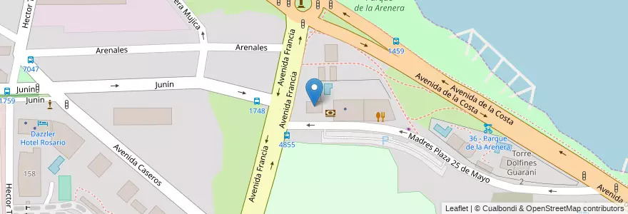 Mapa de ubicacion de Torre Embarcadero en 阿根廷, Santa Fe, Departamento Rosario, Municipio De Rosario, 罗萨里奥.