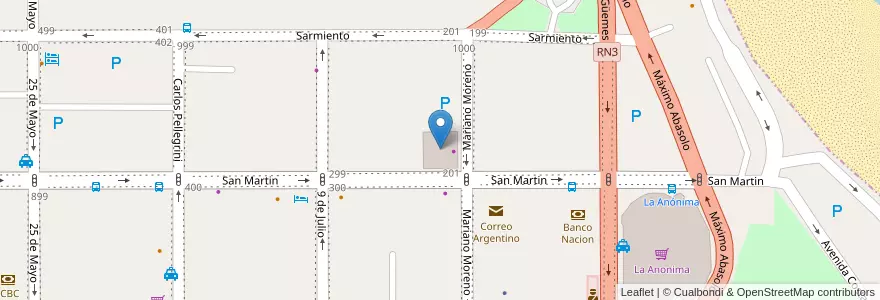 Mapa de ubicacion de Torre Grey Fox en Argentinien, Chubut, Departamento Escalante, Comodoro Rivadavia.