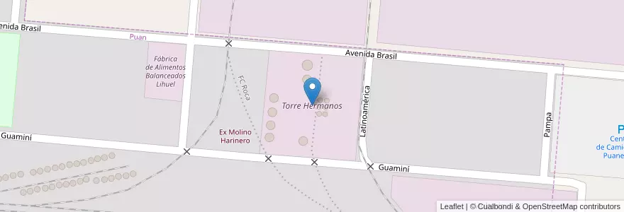 Mapa de ubicacion de Torre Hermanos en الأرجنتين, بوينس آيرس, Partido De Puan, Puan.