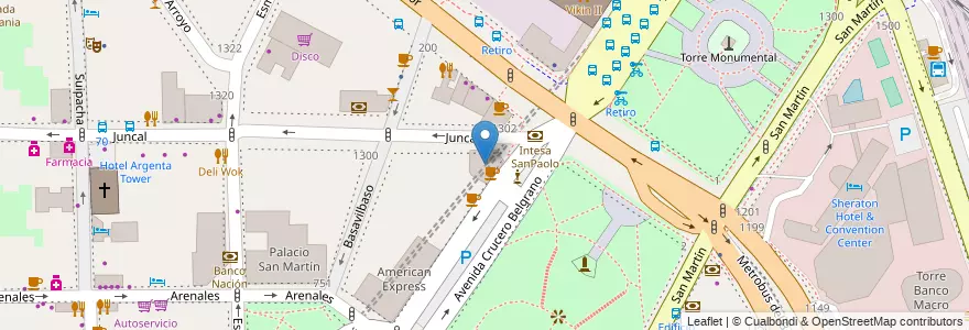 Mapa de ubicacion de Torre IRSA, Retiro en Argentinië, Ciudad Autónoma De Buenos Aires, Comuna 1, Buenos Aires.
