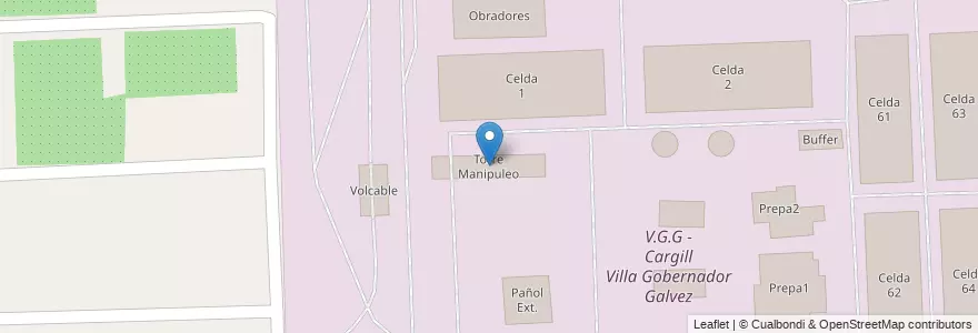 Mapa de ubicacion de Torre Manipuleo en 아르헨티나, Santa Fe, Departamento Rosario, Municipio De Villa Gobernador Gálvez.