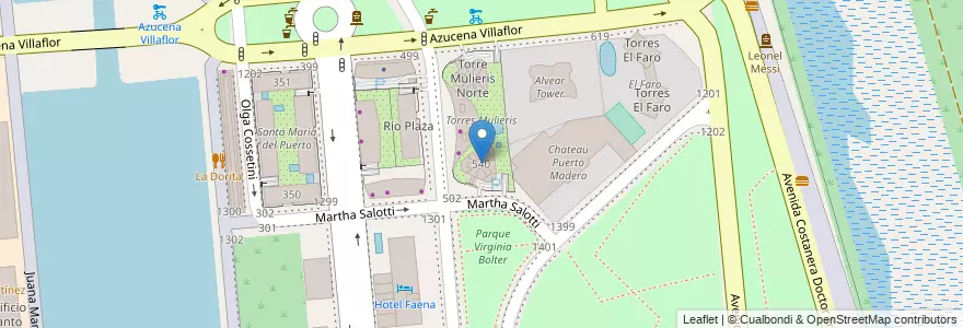 Mapa de ubicacion de Torre Mulieris Sur, Puerto Madero en 阿根廷, Ciudad Autónoma De Buenos Aires, Comuna 1, 布宜诺斯艾利斯.