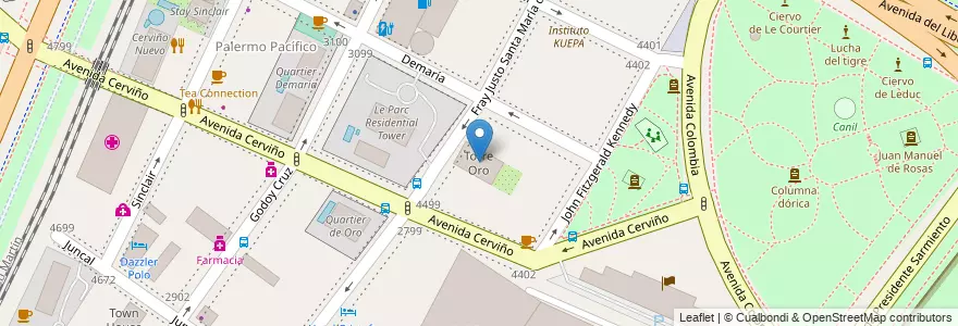 Mapa de ubicacion de Torre Oro, Palermo en Argentina, Autonomous City Of Buenos Aires, Autonomous City Of Buenos Aires, Comuna 14.
