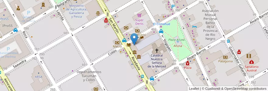 Mapa de ubicacion de Torre Salesiana en アルゼンチン, リオネグロ州, Departamento Adolfo Alsina, Viedma, Viedma.