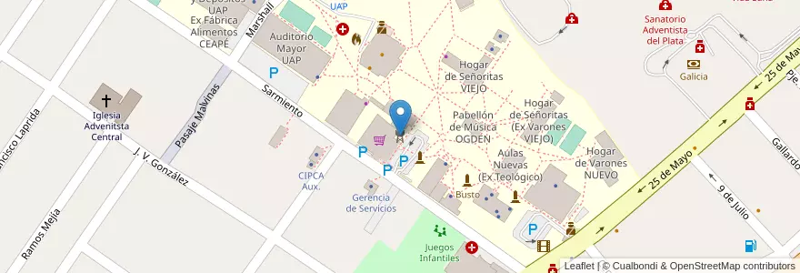 Mapa de ubicacion de Torre UAP en الأرجنتين, إنتري ريوس, Departamento Diamante, Libertador San Martín, Distrito Palmar.