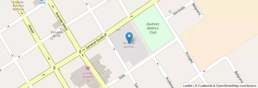 Mapa de ubicacion de Torres de Quilmes en Argentine, Province De Buenos Aires, Partido De Quilmes, Quilmes.
