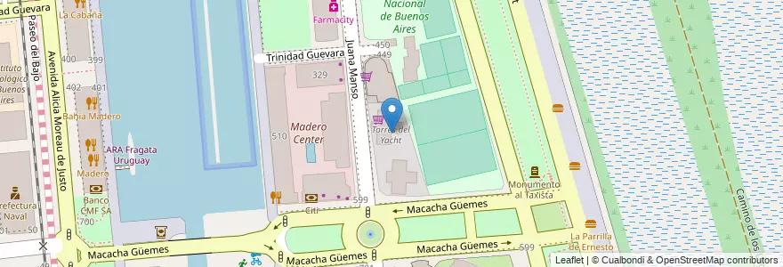Mapa de ubicacion de Torres del Yacht, Puerto Madero en Argentina, Ciudad Autónoma De Buenos Aires, Comuna 1, Buenos Aires.