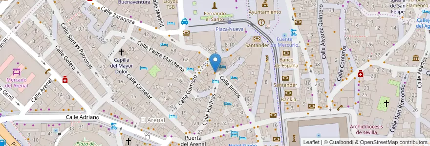 Mapa de ubicacion de Torres y García en Espanha, Andaluzia, Sevilla, Sevilla.