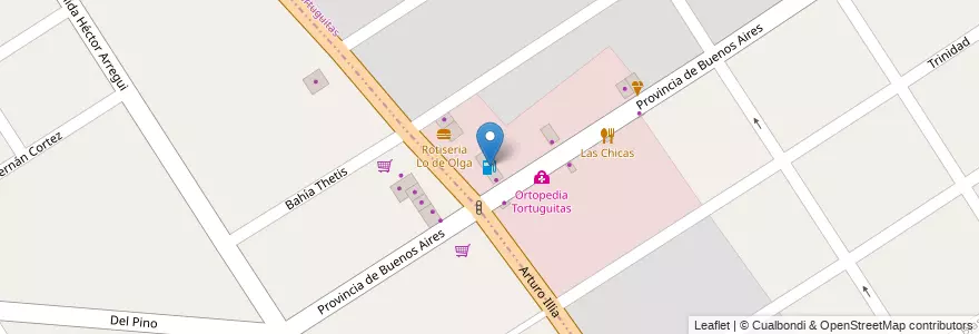 Mapa de ubicacion de Tortu Gas en الأرجنتين, بوينس آيرس, Partido De José C. Paz.