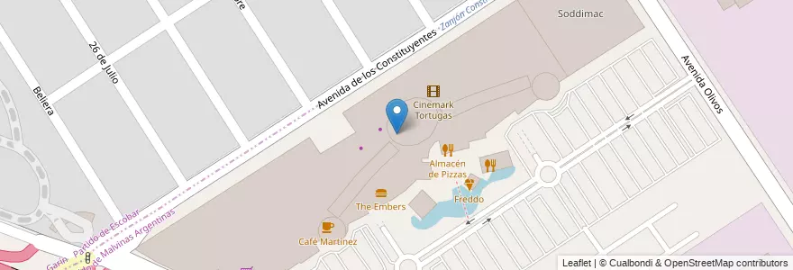 Mapa de ubicacion de Tortugas Open Mall en アルゼンチン, ブエノスアイレス州, Partido De Malvinas Argentinas, El Triángulo.