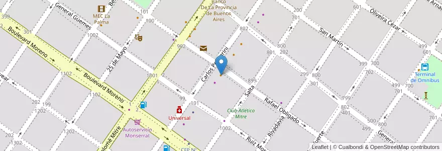 Mapa de ubicacion de Toscana Bar en Arjantin, Buenos Aires, Partido De San Pedro, San Pedro.