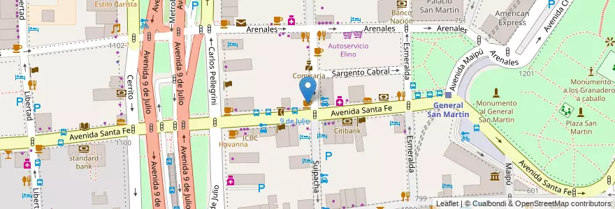 Mapa de ubicacion de Tostado, Retiro en آرژانتین, Ciudad Autónoma De Buenos Aires, Comuna 1, Buenos Aires.