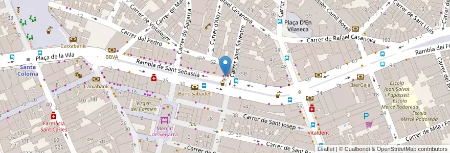 Mapa de ubicacion de Tot Gelat en スペイン, カタルーニャ州, Barcelona, バルサルネス, Santa Coloma De Gramenet.