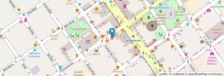 Mapa de ubicacion de TotalPet, Belgrano en アルゼンチン, Ciudad Autónoma De Buenos Aires, ブエノスアイレス, Comuna 13.