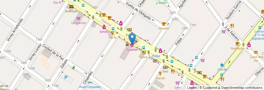 Mapa de ubicacion de TotalPet, Colegiales en アルゼンチン, Ciudad Autónoma De Buenos Aires, ブエノスアイレス, Comuna 14.
