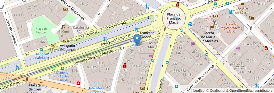 Mapa de ubicacion de Tou Kichi Rou en İspanya, Catalunya, Barcelona, Barcelonès, Barcelona.