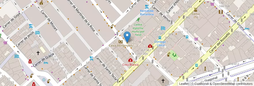 Mapa de ubicacion de Toyo en 스페인, Catalunya, Barcelona, Barcelonès, 바르셀로나.