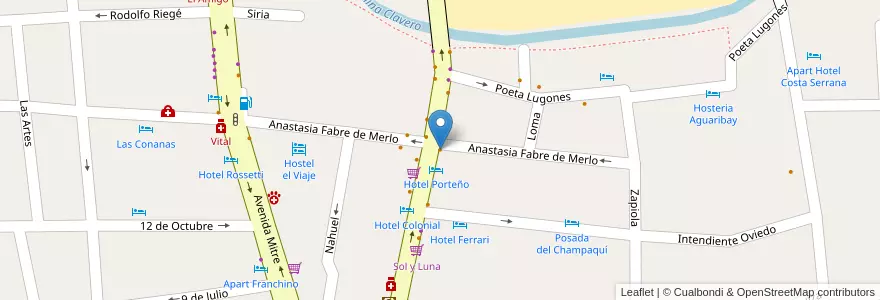 Mapa de ubicacion de Trafic en Argentinien, Provinz Córdoba, Departamento San Alberto, Pedanía Tránsito, Mina Clavero, Municipio De Mina Clavero.
