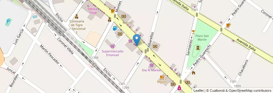 Mapa de ubicacion de Tragos Bar en 아르헨티나, 부에노스아이레스주, Partido De Tigre, Tigre.