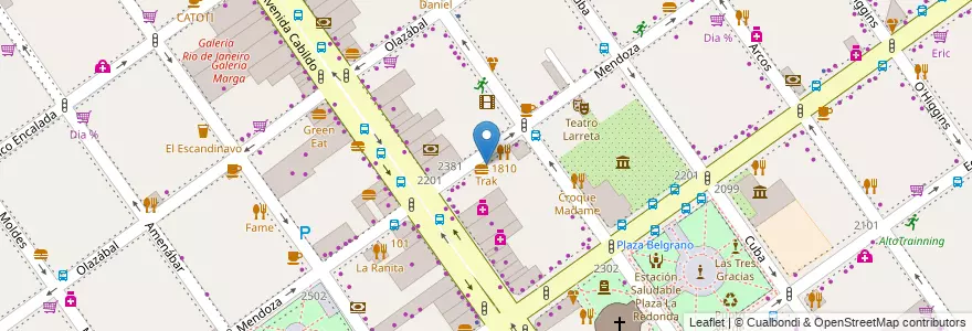 Mapa de ubicacion de Trak, Belgrano en Arjantin, Ciudad Autónoma De Buenos Aires, Buenos Aires, Comuna 13.