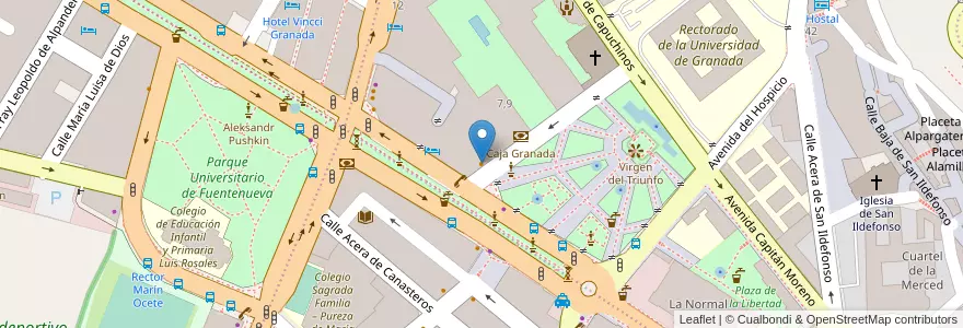 Mapa de ubicacion de Tranquera en إسبانيا, أندلوسيا, غرناطة, Comarca De La Vega De Granada, Granada.