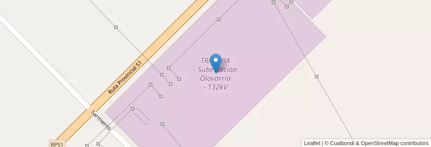 Mapa de ubicacion de TRANSBA - Subestación Olavarría - 132kV en Arjantin, Buenos Aires, Partido De Olavarría.