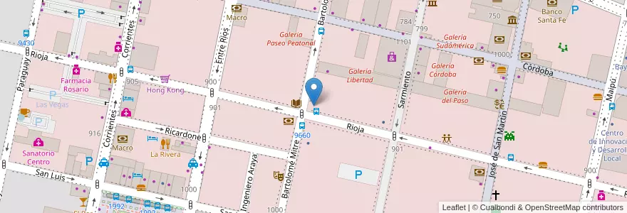 Mapa de ubicacion de Trasatlántica en Argentinien, Santa Fe, Departamento Rosario, Municipio De Rosario, Rosario.