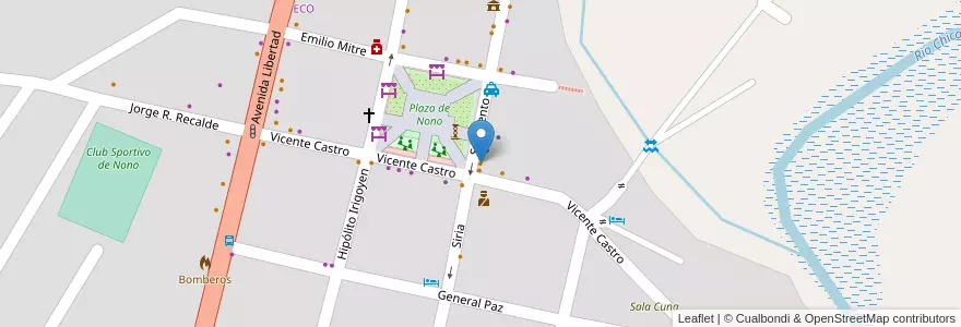 Mapa de ubicacion de Traslasierra en Аргентина, Кордова, Departamento San Alberto, Municipio De Nono, Pedanía Nono, Nono.