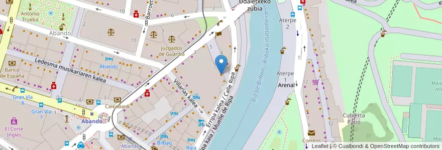 Mapa de ubicacion de Trate en España, Euskadi, Bizkaia, Bilboaldea, Bilbao.