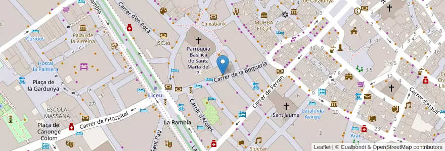 Mapa de ubicacion de Travel Bar en إسبانيا, كتالونيا, برشلونة, بارسلونس, Barcelona.