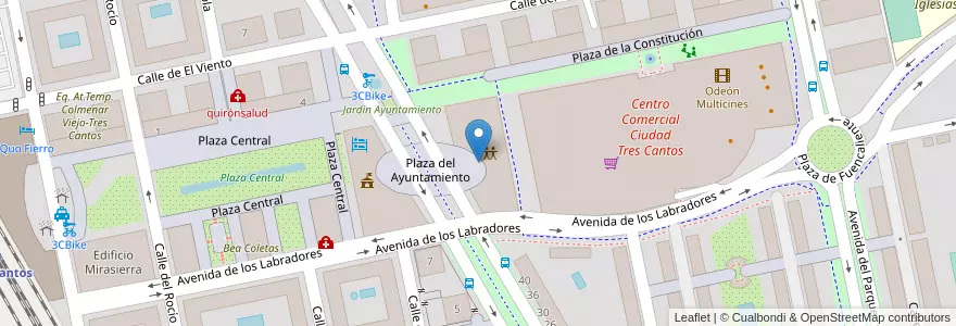 Mapa de ubicacion de Tres Cantos en إسبانيا, منطقة مدريد, منطقة مدريد, Área Metropolitana De Madrid Y Corredor Del Henares, Tres Cantos.