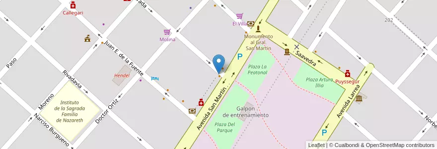 Mapa de ubicacion de Tres Cuartos en Arjantin, Buenos Aires, Partido De General Belgrano, General Belgrano.