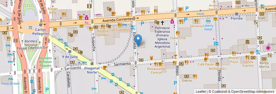 Mapa de ubicacion de Tres Tres Tres, San Nicolas en آرژانتین, Ciudad Autónoma De Buenos Aires, Comuna 1, Buenos Aires.