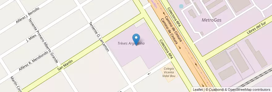 Mapa de ubicacion de Trèves Argentina en Arjantin, Buenos Aires, Partido De Esteban Echeverría, Luis Guillón.