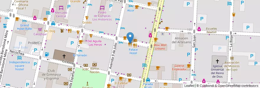 Mapa de ubicacion de Trevi en アルゼンチン, チリ, メンドーサ州, Departamento Capital, Ciudad De Mendoza.