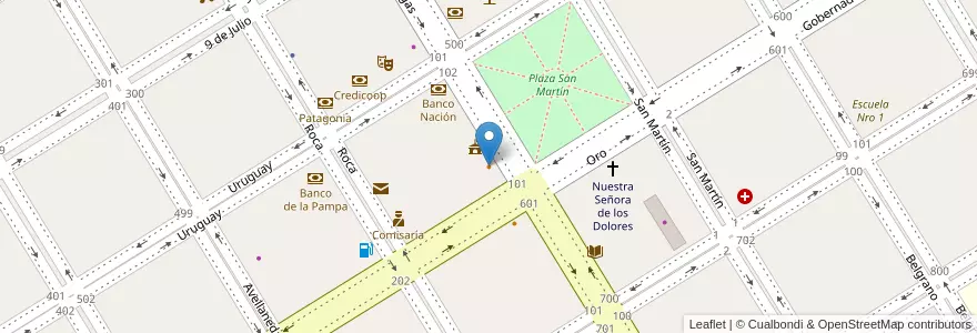 Mapa de ubicacion de Trezzo Cafe Bar en Argentinië, Buenos Aires, Partido De Trenque Lauquen, Cuartel Chacras De Trenque Lauquen, Trenque Lauquen.
