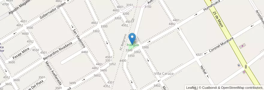 Mapa de ubicacion de Triángulo en الأرجنتين, بوينس آيرس, Partido De Lanús, Lanús Oeste.