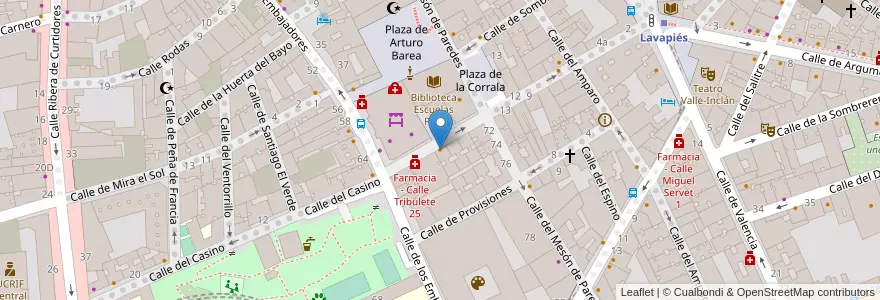 Mapa de ubicacion de Tribuetxe en Espanha, Comunidade De Madrid, Comunidade De Madrid, Área Metropolitana De Madrid Y Corredor Del Henares, Madrid.