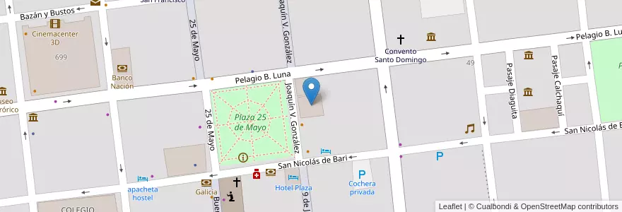 Mapa de ubicacion de Tribunales en Arjantin, La Rioja, Departamento Capital, La Rioja.