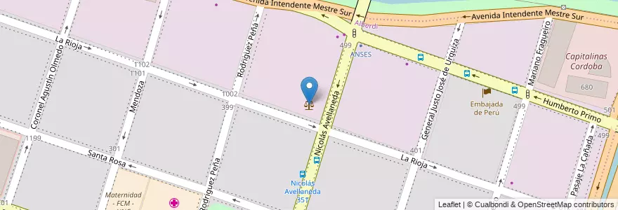 Mapa de ubicacion de Tribunales Administrativo Municipal de faltas en 阿根廷, Córdoba, Departamento Capital, Pedanía Capital, Córdoba, Municipio De Córdoba.