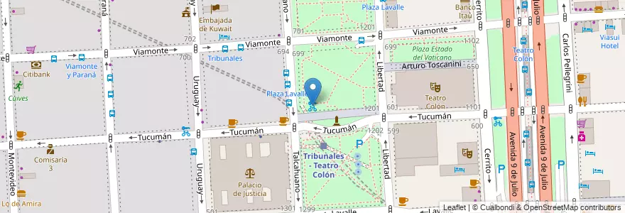 Mapa de ubicacion de Tribunales, San Nicolas en الأرجنتين, Ciudad Autónoma De Buenos Aires, Comuna 1, Buenos Aires.