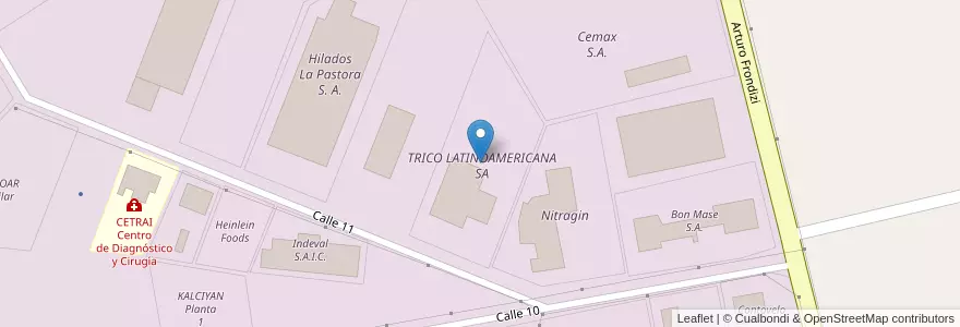 Mapa de ubicacion de TRICO LATINOAMERICANA SA en 阿根廷, 布宜诺斯艾利斯省, Partido Del Pilar, Fátima.