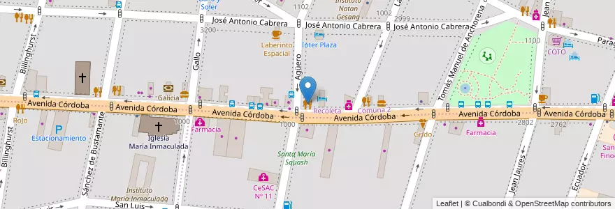 Mapa de ubicacion de Tridente, Balvanera en Argentina, Ciudad Autónoma De Buenos Aires, Comuna 2, Buenos Aires.