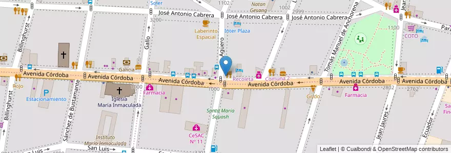 Mapa de ubicacion de Tridentes, Balvanera en アルゼンチン, Ciudad Autónoma De Buenos Aires, Comuna 2, ブエノスアイレス.